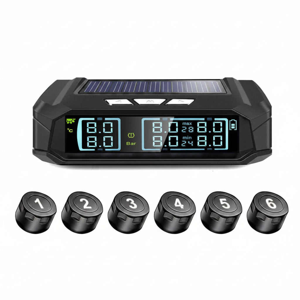 Solar Powered Tyre Pressure Monitoring System - Car + 4WD + Caravan TPMS