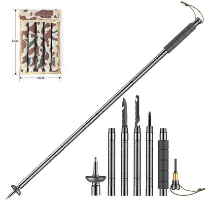 Tactical Hiking Stick With Integrated Survival Kit