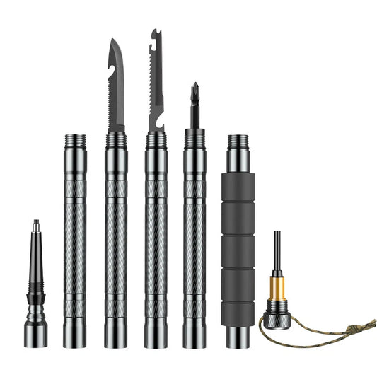 15-IN-1 Tactical Hiking Stick With Integrated Survival Kit